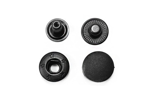 Кнопки установочные New Star ALFA (S-образная) 15 мм, черные с черной шляпкой