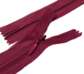 Молния потайная, 60 см цвет: бордовый