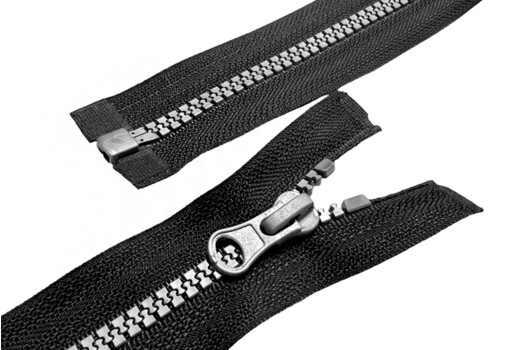 Молния трактор MaxZipper, 70 см, тип 5, черная с серым, разъемная