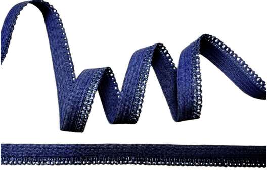 Резинка бельевая (ажурная) 10 мм, темно-синяя