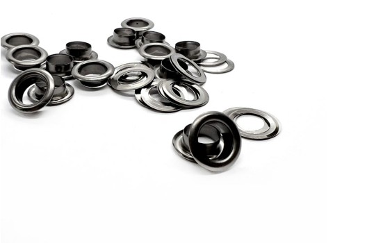 Люверсы для одежды №5 (8 мм), сталь, черный никель, 10 шт.