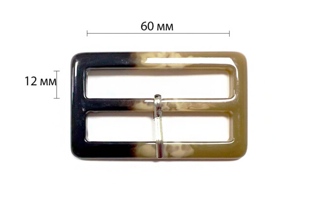 Пряжка пластиковая 60х12 мм, кофе 1
