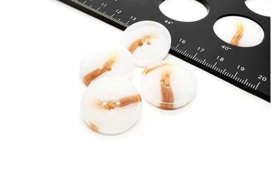 Пуговица пластиковая PS5, 4 прокола, кремовая, 25 мм