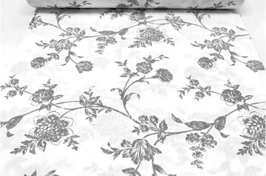 Ранфорс (поплин LUX) 240 см, Контуры серых цветов на белом