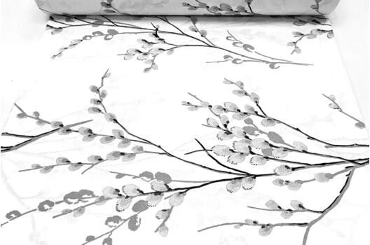 Ранфорс (поплин LUX) 240 см, Серая верба на белом