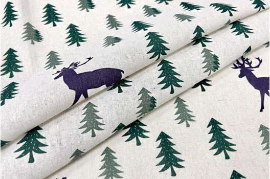 Лен декоративный, Олени в еловом лесу, 145 см