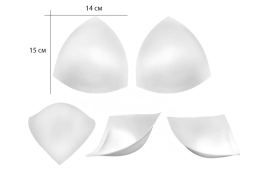 Чашечки корсетные с эффектом push-up треугольные, размер 75, белые