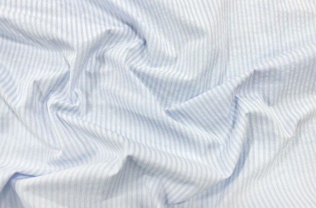 Рубашечный хлопок жатый (сирсакер), полоска нежно-голубая, арт.11942, Италия 4