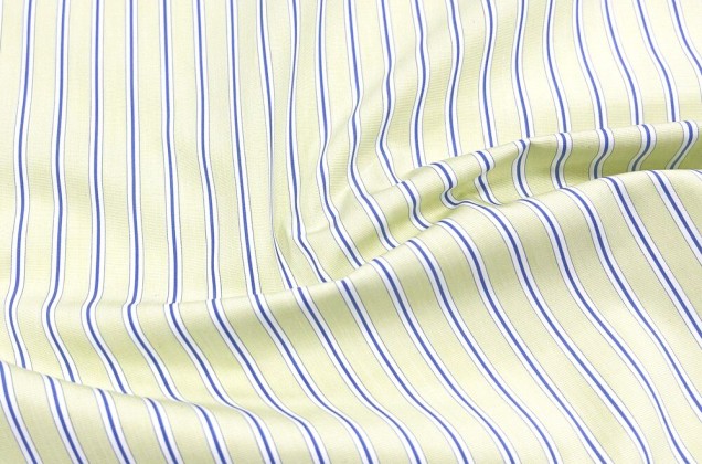 Рубашечный хлопок Yves Saint Laurent, полоска бледно-желтая, арт.11720, Италия