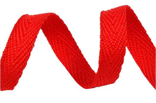Тесьма киперная, полиэстер, 10 мм, красная (F162)