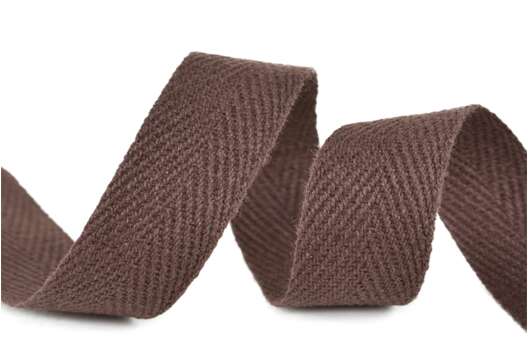 Тесьма киперная, 10 мм, коричневая (F302)