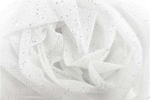 Органза с глиттером, Манка, молочная, 150 см, Турция