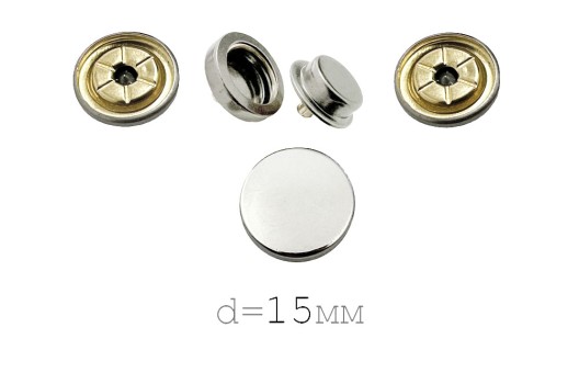 Кнопки установочные KP11, двухсторонние, серебро, 15 мм