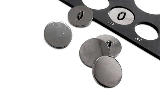 Пуговица металлическая на ножке ME346, черный никель глянец, 20 мм