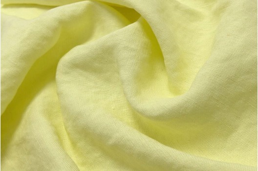 Лен с вискозой костюмный 20С141 (1931) эффект мятости, лимонно-желтый