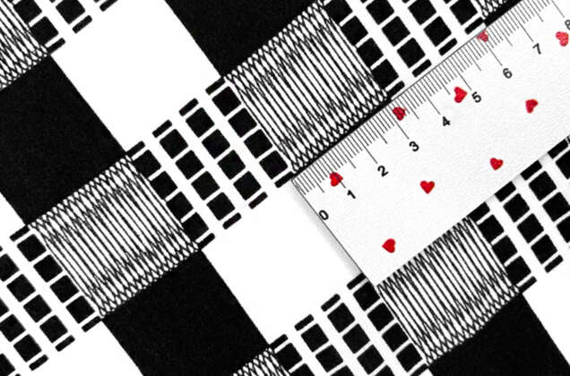 Штапель, Абстрактная клетка 3х3 см, черно-белая, Турция 2