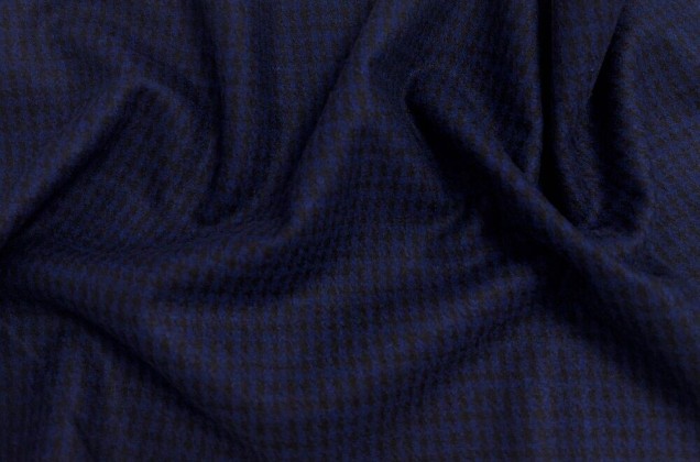 Костюмная ткань Пепита, темно-синяя, Китай