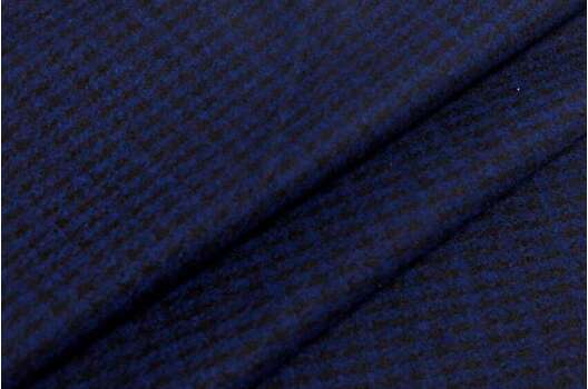 Костюмная ткань Пепита, темно-синяя, Китай