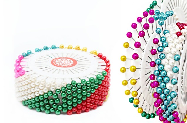 Булавки на пластине круглые головки, Ромашка, разноцветные, 46 мм