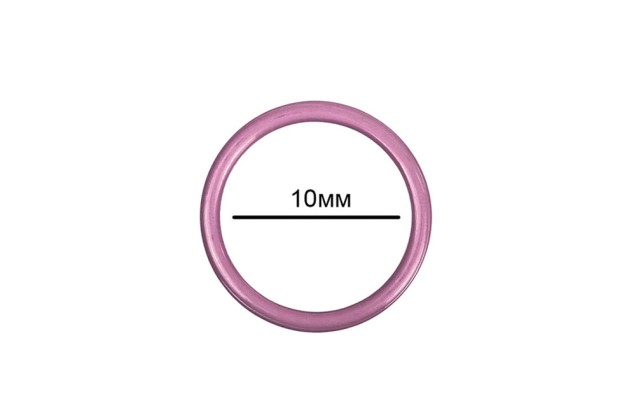 Кольцо для бюстгальтера, металл, розовый рубин (S256), 10 мм