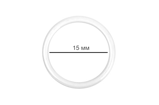 Кольцо для бюстгальтера, металл, белое, 15 мм