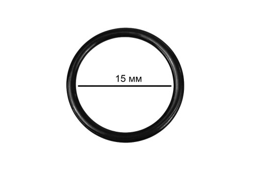 Кольцо для бюстгальтера, металл, черное, 15 мм