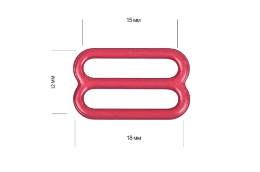 Регулятор для бюстгальтера, металл, красный (SD163), 15 мм