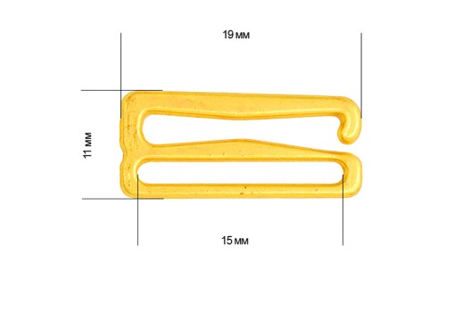 Крючок для бюстгальтера, металл, золотой, 15 мм