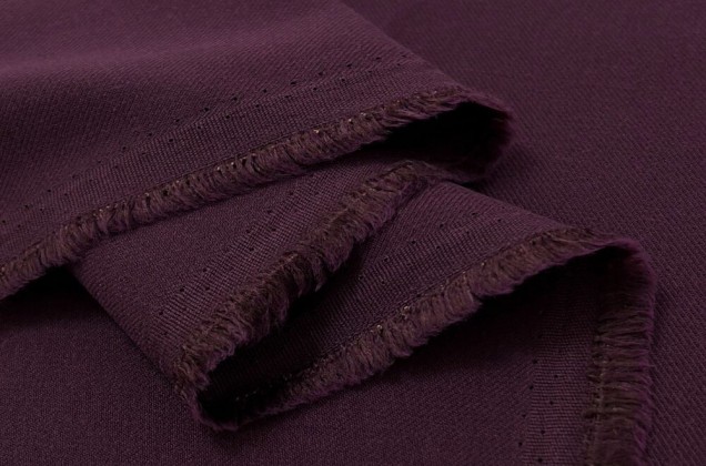 Костюмная ткань с вискозой, фиолетово-бордовая, Китай 3