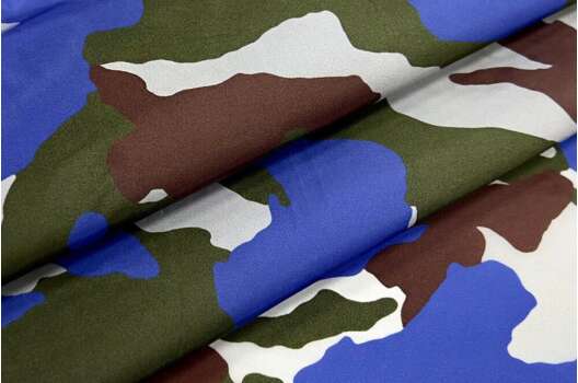 Курточная ткань Moncler, Камуфляж зелено-синий, Италия