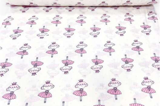 Ранфорс (поплин LUX) 240 см, Принцессы в розовом платье