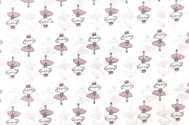 Ранфорс (поплин LUX) 240 см, Принцессы в розовом платье 1