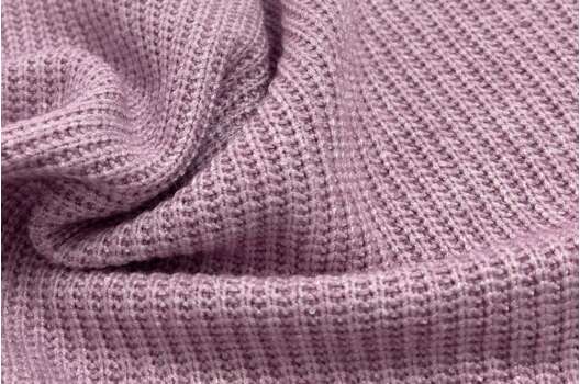 Вязаный трикотаж с вискозой, сиренево-розовый