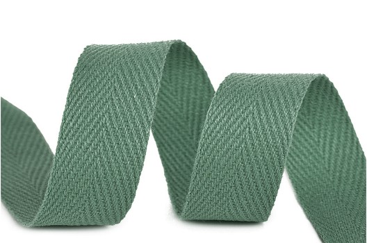 Тесьма киперная, 10 мм, серо-зеленая (F324)
