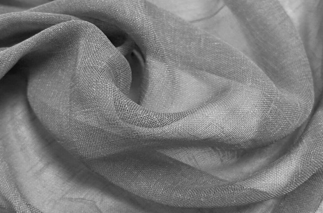 Тюль светло-серый с утяжелителем, имитация под лен, 320 см, Китай (ОСТАТОК)