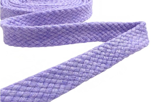 Шнур плоский турецкое плетение, х/б, сирень (2139), 12 мм