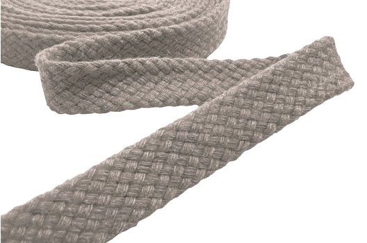 Шнур плоский турецкое плетение, х/б, капучино (104), 12 мм