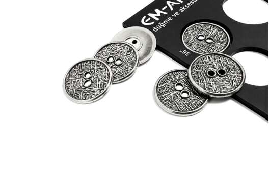 Пуговица металлическая C-ME321, 2 прокола, никель, 23 мм