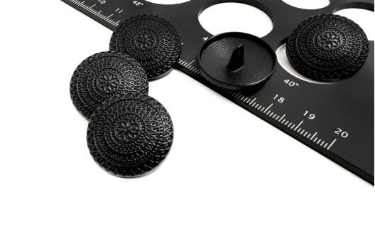 Пуговица металлическая на ножке ME315, черная, 25 мм