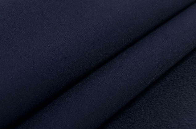 Курточная ткань Софтшелл с мембраной, темно-синий (56111) 1