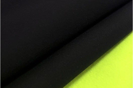 Курточная ткань Софтшелл с мембраной, черный/салатовый (59270)