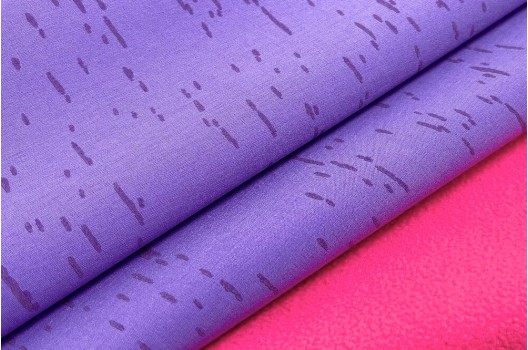 Курточная ткань Софтшелл с мембраной рефлектив пунктирный, лаванда/розовый неон (98514)