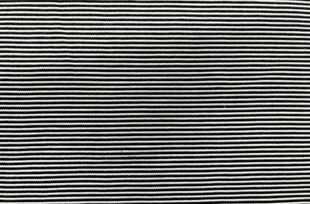 Трикотаж Полоска ребристая 2 мм, черно-белый 1