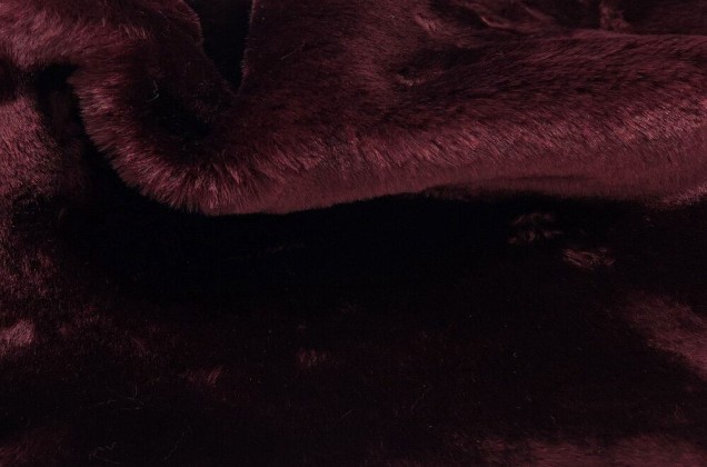 Мех искусственный с коротким ворсом под мутон, темно-бордовый (21С90) 3