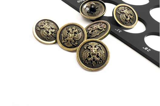 Пуговица металлическая на ножке ME354, бронза, 20 мм