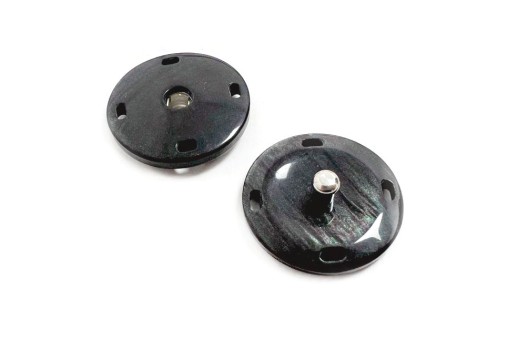 Кнопка пришивная KN22, пластиковая, 21 мм, черная