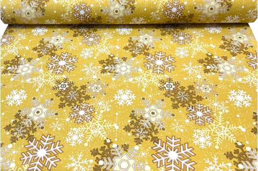 Дак (DUCK) Белые снежинки на золотом