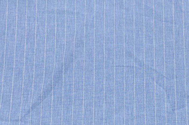 Костюмно-плательная ткань с креповой фактурой, Полоска 2 см голубая, Турция 4