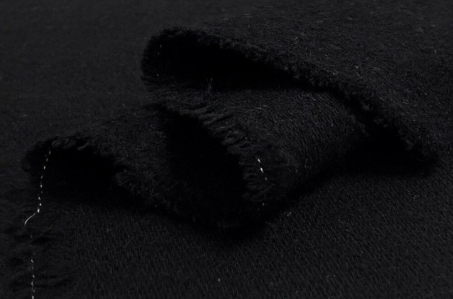 Пальтовая ткань с ворсом, черная, Турция 1