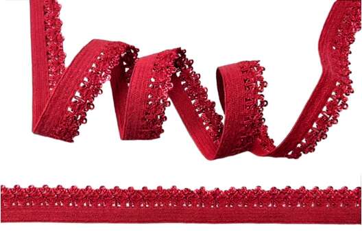 Резинка бельевая (ажурная) 12 мм, темно-красная (S059)